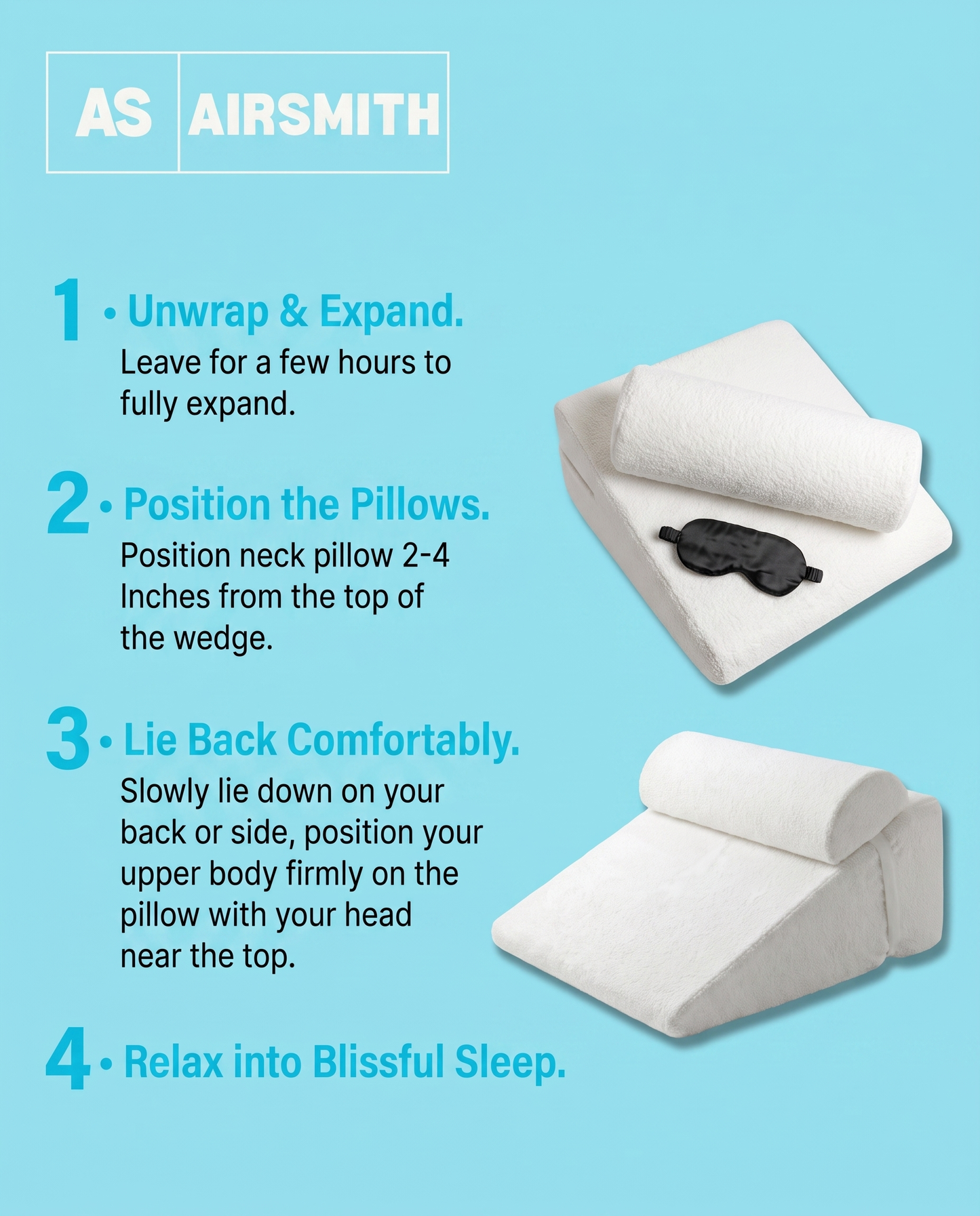 AirSmith Anti-Snoring Wedge Pillow - 50% OFF SALE + Free Silk Eye-Mask