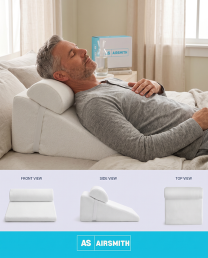 AirSmith Anti-Snoring Wedge Pillow - 50% OFF SALE + Free Silk Eye-Mask